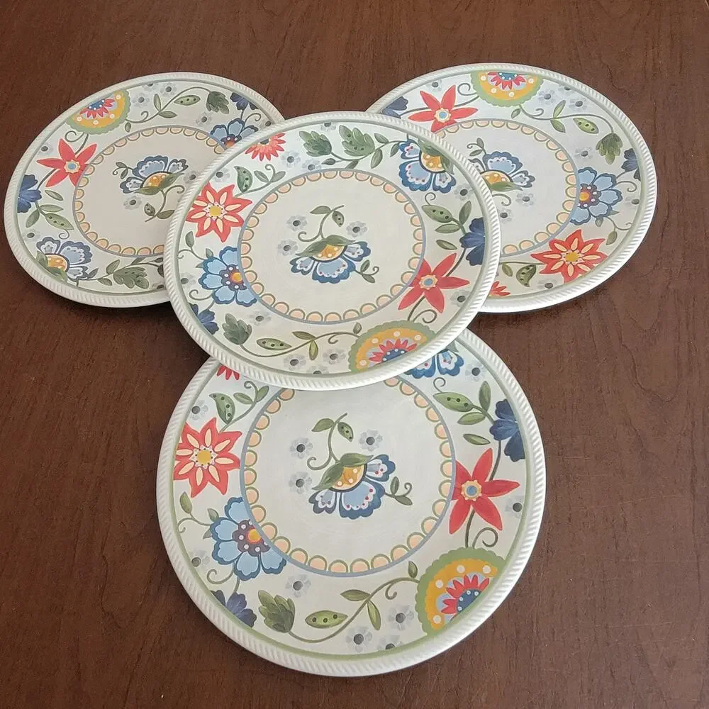 Threshold Melamine  Dinner Floral design Plates set of 4 Target Perfect shape